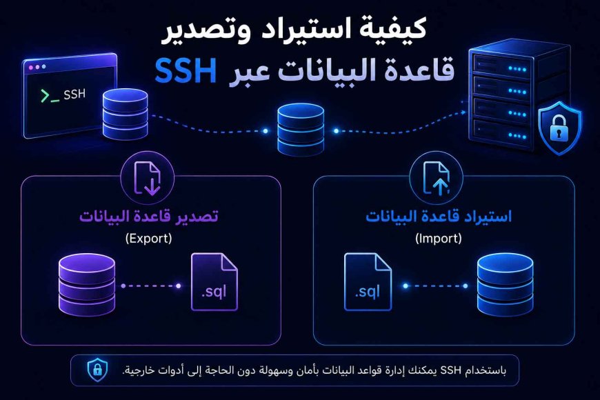 كيفية استيراد وتصدير قاعدة البيانات عبر SSH